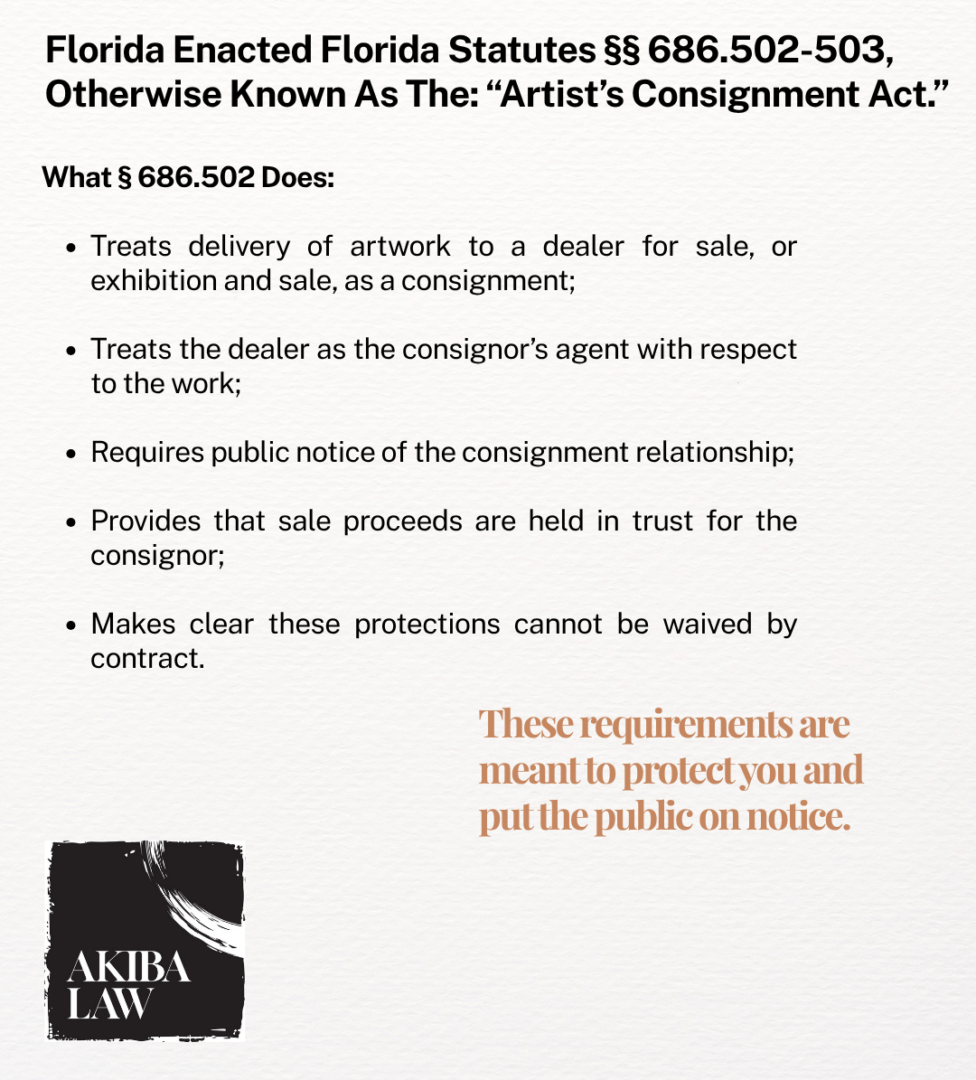 Florida's Artist's Consignment Act