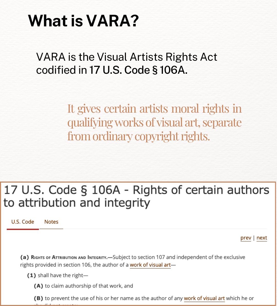 Visual Rights Group What Is VARA? A Practical Overview of the Visual Artists Rights Act ...