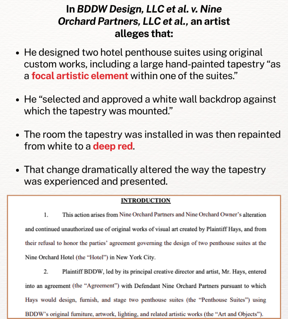 BDDW Design, LLC et al. v. Nine Orchard Partners, LLC et al.