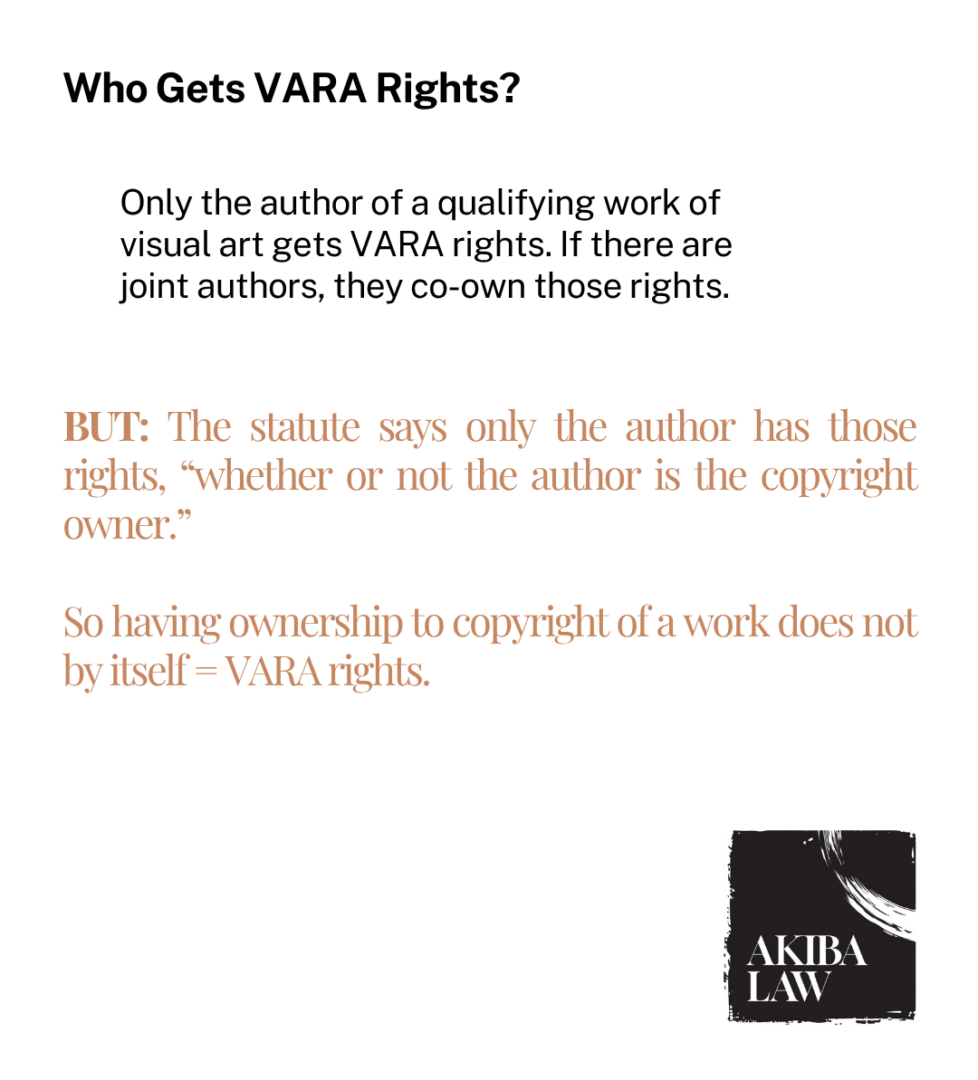 Who Can Claim Rights under VARA?